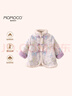 瑪米瑪卡MOMOCO冬季新款女童滿(mǎn)印蝴蝶夾棉外套演出服時(shí)尚上衣 紫色 110 曬單實(shí)拍圖