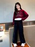 巴萊恩娜女童套裝春秋2025新款洋氣時(shí)髦兒童秋裝款網(wǎng)紅大童休閑運動(dòng)三件套 【套裝】酒紅色衛衣+背心+工裝褲 140cm 曬單實(shí)拍圖