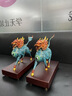 古瑤全銅風(fēng)火麒麟擺件招財(cái)客廳裝飾擺件家居飾品搬家禮物喬遷新居禮品 冰裂藍(lán)大號(hào)一對(duì) 曬單實(shí)拍圖