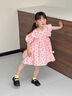 班喜迪女童連衣裙夏裝2025新款洋氣寶寶裙子周歲禮服夏季兒童公主裙童裝 粉色 110 曬單實(shí)拍圖