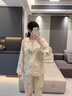 帕蘭朵（PLANDOO）輕奢品牌女士睡衣女春夏季冰絲長袖新款中年媽媽高級(jí)感家居服套裝 82611 M (建議穿著體重80-100斤) 曬單實(shí)拍圖