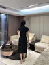 艾柔丹新中式改良旗袍女裝連衣裙夏天氣質(zhì)顯瘦女士裙子女夏季2025新款 黑色 S 曬單實(shí)拍圖