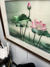 湖畔閨秀蘇小姐蘇州純手工刺繡荷花餐廳別墅客廳餐廳裝飾送禮蘇繡成品掛畫 1.彩色荷花 含框尺寸58CMX88CM 曬單實拍圖