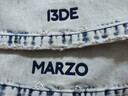 13DE MARZO男女同款 25春夏新款翻轉(zhuǎn)玩偶微喇褲子復(fù)古修身牛仔褲 白色 S 曬單實拍圖