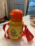 盒水唄小黃鴨正品彈蓋保溫杯450ml 兒童卡通學(xué)飲吸管杯316不銹鋼彈蓋款 黃色小黃鴨500ml雙蓋+杯套 500ml 曬單實(shí)拍圖