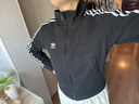 adidas adicolor復古穿搭三條紋修身針織外套女阿迪達斯三葉草   黑色   S 曬單實(shí)拍圖