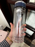 富光 玻璃杯茶水分離泡茶杯個(gè)人專(zhuān)用水杯女辦公車(chē)載水杯男雙層玻璃杯 藍色【加厚底+不銹鋼蓋】 400ml 曬單實(shí)拍圖