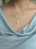 老鳳祥黃金吊墜女款足金羽毛項鏈愛情密語掛七夕情人節(jié)禮物送女朋友老婆 羽毛吊墜【配銀鏈】約1g 曬單實拍圖