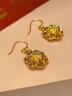 中國黃金（CHINA GOLD）牡丹花黃金花朵耳墜女足金花朵耳鉤耳環(huán)情人節(jié)生日禮物送女友媽媽 牡丹耳墜【贈S925銀圓珠耳鉤】約1g 曬單實拍圖