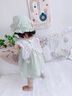 G.DUCKKIDS嬰兒衣服夏裝棉質(zhì)無(wú)袖連衣裙3女寶寶ins風(fēng)吊帶裙周歲禮服公主裙夏 淺綠色  80 cm 曬單實(shí)拍圖