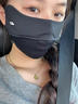 Pearl Diary防曬口罩夏季女護眼角戶外透氣面罩冰絲立體顯臉小 神秘黑【保暖款-升級空氣軟骨支 均碼 曬單實拍圖