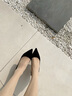 NINE WEST/玖熙羊反絨法式單鞋女通勤高跟鞋NF201039SK 黑色 38 曬單實拍圖