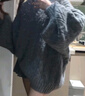 DXOT2025V領(lǐng)燈籠袖灰色毛衣女寬松外穿針織衫慵懶風(fēng)秋冬新款加厚韓系 灰色 M 建議95-110斤 曬單實(shí)拍圖