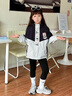 G.DUCKKIDS小黃鴨童裝女童外套春秋新款洋氣兒童衣服女孩休閑上衣中大童風衣 灰藍兔子 130 建議7~8歲【120-130】cm 曬單實拍圖