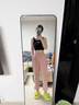 Jret小個(gè)子洗水棉工裝褲女2025夏秋新款韓版寬松燈籠褲休閑九分老爹褲 粉紅色 XL 建議120-135斤 曬單實(shí)拍圖