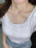 中國黃金（CHINA GOLD）莫比烏斯黃金項鏈女999足金吊墜首飾七夕情人節(jié)禮物送女友老婆 足金項鏈約3.2g【甄選禮盒+刻字賀卡】 曬單實拍圖