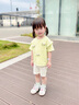 幼歌（YOUGE）嬰幼兒夏季卡通印花短袖T恤休閑寬松短褲女寶寶套裝 綠色（上衣）（66-90肩開(kāi)扣） 90 cm 曬單實(shí)拍圖
