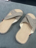 開(kāi)妮特防滑牛筋底亞麻拖鞋夏季男女士居家室內透氣軟底家用厚底涼拖鞋 奶茶色 40-41 曬單實(shí)拍圖