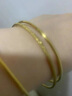 吉寶菲素圈鈦鋼18k金色疊戴手鐲輕奢小眾鍍金光面彩金鐲子女精致 金色三生三世手鐲內徑60mm 曬單實(shí)拍圖