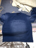 馬登工裝 美式復古字母貼布衛衣男秋季街頭潮流水洗漸變休閑圓領(lǐng)T恤 水洗深藍 （寬松偏大） S 曬單實(shí)拍圖