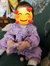 迪士尼（Disney）嬰兒連體衣服秋冬外出服女寶哈衣滿(mǎn)月百天碎花長(cháng)袖新生兒爬服 紫色連體(繡花)+帽子 66碼(0-3個(gè)月) 曬單實(shí)拍圖
