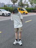美式純色夏季短袖男t恤女簡(jiǎn)約寬松百搭ins潮流情侶裝打底上衣 白色 【港元素T445】 2XL 【建議135-165斤】 曬單實(shí)拍圖