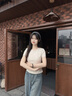 三槍涼感抗菌短袖圓領(lǐng)女T恤正肩高彈羅紋短款女生純棉打底衫 曬單實(shí)拍圖