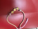 中國(guó)黃金（CHINA GOLD）黃金花朵轉(zhuǎn)運(yùn)珠手鏈女款桃花足金手繩情人節(jié)生日禮物送女友老婆 桃花手繩【粉繩】 曬單實(shí)拍圖