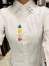 子牧棉麻春裝 女小清新刺繡長(cháng)袖襯衫寬松顯瘦百搭白襯衣上衣0838 0835白色 S (建議100斤內) 曬單實(shí)拍圖