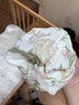 威爾貝魯【爆款】女兒童寶寶春夏竹棉紗布睡衣空調薄家居服套裝兩件套透氣 花園小兔【七分袖】 100 曬單實拍圖