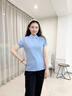 NAOTIEA納奧蒂爾小帆船短袖T恤POLO衫女裝2025夏季新款大碼寬松純棉上衣 迷霧藍(lán) 4XL （建議140-150斤） 曬單實(shí)拍圖