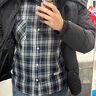 楠笙記青少年藏青長袖格子襯衫男士春秋季新款寬松痞帥休閑翻領襯衣外套 藏青格 XL 曬單實拍圖