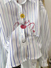 BJHG【不鳴系列】不計后果日月星辰襯衫女2025潮夏季美式寬松襯衣上衣 彩色條紋 M 曬單實(shí)拍圖