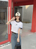 Calvin KleinJeans25夏季女士潮流美式ck印花純棉撞色圓領(lǐng)短袖上衣T恤47B808G VVD-月光白/藏青 M 曬單實(shí)拍圖