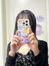 圣圖朗新款可愛小怪獸蘋果16promax手機殼iphone14高級感15pro掛繩12可愛女13卡通植絨硅膠8plus情侶全包 可愛五只怪獸撞色液態(tài)硅膠-【古董白】+手掛繩 iPhone 14 Pro 曬單實拍圖
