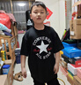 Converse匡威兒童裝男童短袖t恤新款夏季男孩中大童上衣半袖夏款T恤 正黑色 160 /76 【建議身高152-158cm】 曬單實(shí)拍圖