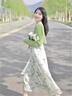 SNYDER WEAR2025夏季新款套裝女綠色小清新夏季吊帶連衣裙森系法式桔梗長(cháng)裙子 綠色開(kāi)衫 【單件】 S 建議75-90斤 曬單實(shí)拍圖