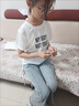 G.DUCKKIDS女童短袖冰絲棉T恤夏裝2025新款洋氣兒童韓版上衣休閑速干打底衫 E060 白色 140 cm (建議身高125左右) 曬單實(shí)拍圖