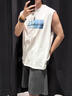 名創(chuàng)優(yōu)品（MINISO）純棉背心男夏季透氣寬松2025新款男士潮牌休閑坎肩無袖t恤 白 XL 曬單實拍圖