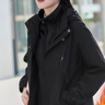 德瑪納戶外冬款時尚百搭男女同款三合一可拆卸運(yùn)動保暖外套 雅黑色 L  曬單實(shí)拍圖