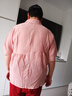 皮爾卡丹（pierre cardin）高端天絲棉麻短袖襯衫女夏季新款媽咪洋氣減齡襯衣遮肚子亞麻上衣 紅色 4XL 【150-160斤】 曬單實(shí)拍圖