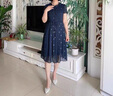 俞兆林媽媽連衣裙子夏裝50-60歲時尚洋氣中老年女裝夏季衣服母親節(jié)禮物 藍色 3XL (推薦125-135斤) 曬單實拍圖