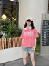 兜兜王國女童夏裝短袖牛仔褲兩件套兒童洋氣春秋新款女孩套裝2025中大童潮 玫粉色 【兩件套】 150 【建議身高140cm-150cm】 曬單實拍圖