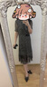 鹿王連衣裙女士桑蠶絲圓領(lǐng)星星飄帶中長(cháng)款裙子夏季透氣修身淑女風(fēng)長(cháng)裙 黑咖 L 170/88A 曬單實(shí)拍圖