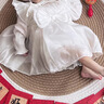 云薔周歲公主裙 嬰兒連衣裙夏季薄款女寶寶公主裙子新生兒滿月百天周 白色哈衣+襪子 80cm 曬單實(shí)拍圖