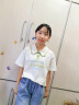 歐穎慕女童運動套裝夏裝潮中大童女裝夏季9兒童T恤牛仔褲兩件套女孩衣服 套裝(短袖+褲子) 170cm(170cm) 曬單實拍圖