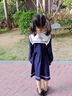 MQDMINI童裝女童連衣裙女孩校服裙學(xué)院風(fēng)時(shí)尚海軍領(lǐng)連衣裙 藤校菁英 曬單實(shí)拍圖