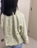 JK&JS【盈雨序】人絲花蘿提花 袖口真絲 刺繡外套薄款新中式上衣 清新綠 短外套 M 曬單實(shí)拍圖