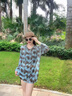 雁莎大碼泳衣女裙式分體遮肚顯瘦時尚性感溫泉度假游泳裝 藍色 L(100-115斤) 曬單實拍圖