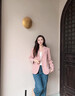 熙世界超好看西裝外套女小個(gè)子2025春季新款高級(jí)感炸街休閑小西服 藕粉色 L 曬單實(shí)拍圖